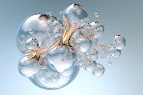 科学技术医美液体泡泡分子摄影图 摄影图